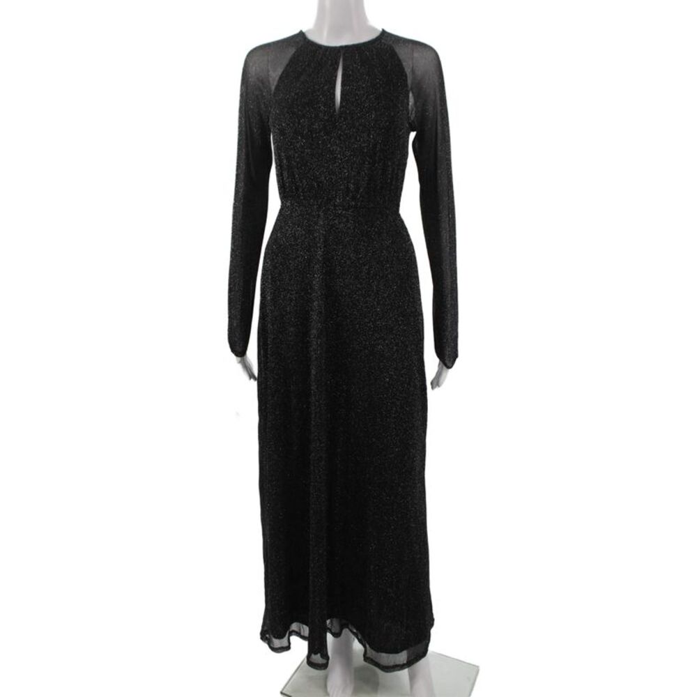 Apricot Women Black Maxi Long Sleeve Dress Size M